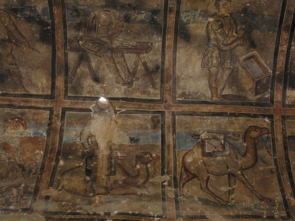 Zdjęcia: pałacyk Amra, środkowa Jordania, freski, JORDANIA Zdjęcia: pałacyk Amra, środkowa Jordania, freski, JORDANIA