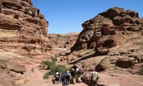 Zdjecie JORDANIA / poudniowa Jordania / Petra / panorama Petry