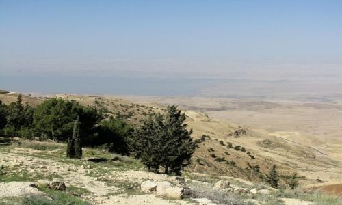 Zdjcie JORDANIA / zachodnia Jordania / Gra Nebo / widok na dolin Jordanu i Morze Martwe