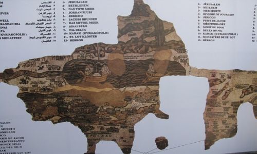 Zdjcie JORDANIA / zachodnia Jordania / Madaba / kopia mozaiki z Madaby