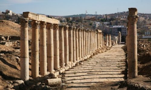 Zdjcie JORDANIA /  Irbit / Jerash / Aleja kolumnowa