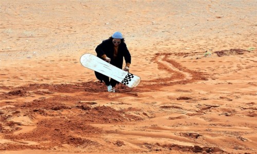 Zdjecie JORDANIA / Wadi Rum / Czerwona Wydma / Sandboarding