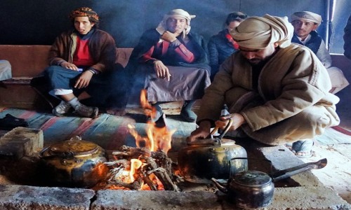 Zdjecie JORDANIA / Wadi Rum / . / Herbata u Beduinw