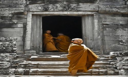 Zdjcie KAMBODA / Angkor Wat / Bayon / Mnisi