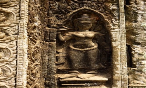 Zdjcie KAMBODA / Angkor / okolice Siem Reap / witynia Ta Prohm - detal