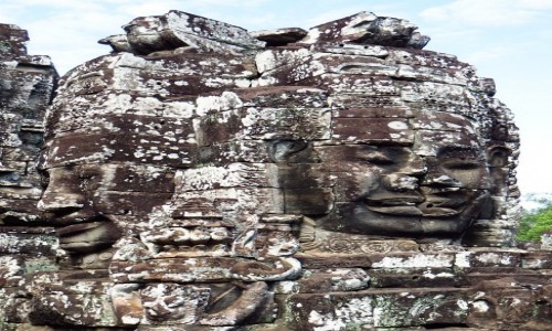 Zdjcie KAMBODA / Angkor / Angkor Thom / witynia Bajon - kamienne twarze