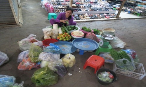 Zdjęcie KAMBODżA / Azja / Siem Reap /   Kambo bazar przygotowania