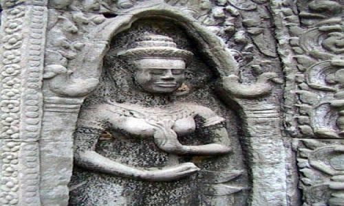 Zdjcie KAMBODA / brak / Swiatynie Angkor / TaProhm - plaskorzezba