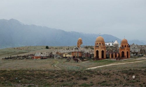 KAZACHSTAN / Kazachstan poudniowy / gdzie pomidzy Amat ,a Kanionem Szaryskim / Kazachski cmentarz 