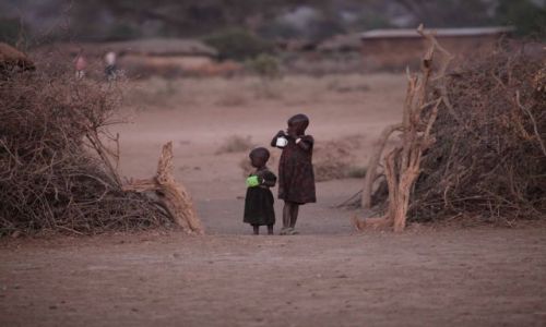 Zdjecie KENIA / Park Amboseli / Wioska masajska / w oczekiwaniu na mleko