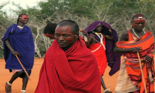 Zdjcie KENIA / Tsavo East / Masai village  / zasmucenie ? 