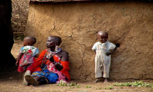 Zdjęcie KENIA / Amboseli / wioska masajska / We wiosce