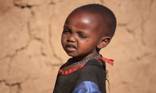 Zdjcie KENIA / Park Narodowy Amboseli / wioska masajska / masajskie dzieci