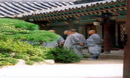 Zdjecie KOREA POUDNIOWA / brak / Suwon / Mnisi buddyjscy na dziedzicu klasztoru