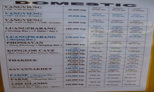 Zdjcie LAOS / Vientiane / bus station / Vientiane - ceny busw, czas i godziny odjazdu  