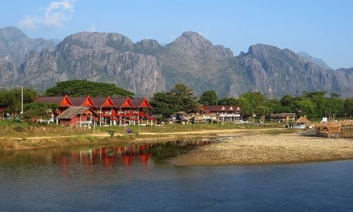 Zdjecie LAOS / Laos pnocny / Vang Vieng / widok na rzek
