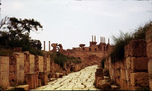 Zdjęcie LIBIA / trypolitania / Sabratha / aleją do teatru