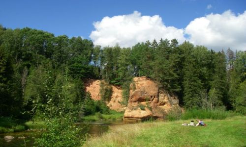 Zdjecie ŁOTWA / brak / Amata- dopływ Gauji / Brzeg Amaty