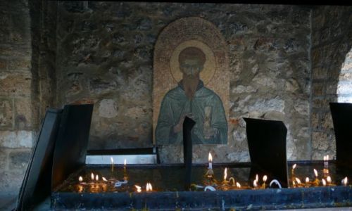 Zdjcie MACEDONIA / - / Sveti Naum / Swiecznik w Monastyrze w. Naum