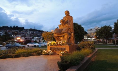 Zdjęcie MACEDONIA / Ohryd / Ohryd / Pomnik Cyryla i Metodego