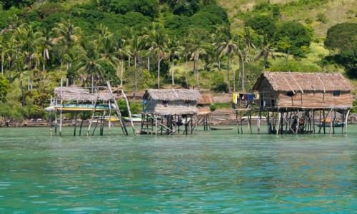Zdjcie MALEZJA / Borneo / Archipelag Semporna, Bodgaya / Domy na wodzie
