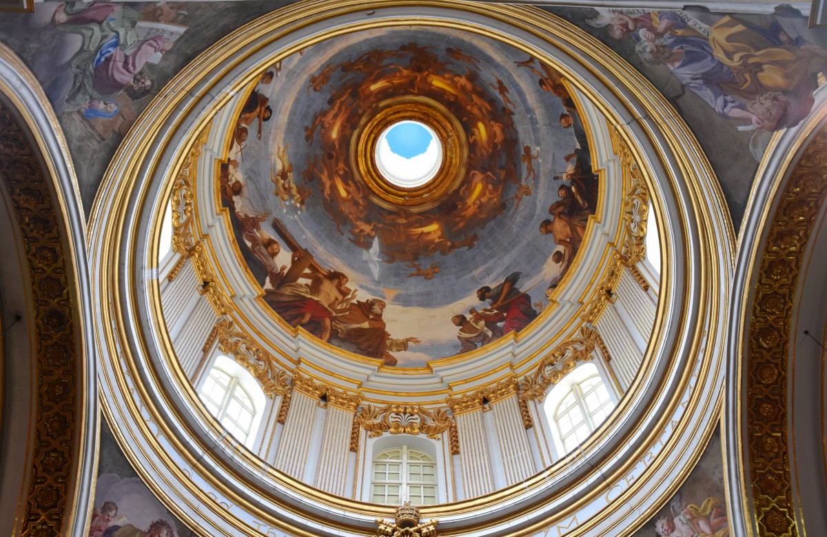 Zdjęcia: Mdina, środkowa Malta , Wnętrze kopuły katedry św. Pawła w Mdinie, MALTA Zdjęcia: Mdina, środkowa Malta , Wnętrze kopuły katedry św. Pawła w Mdinie, MALTA