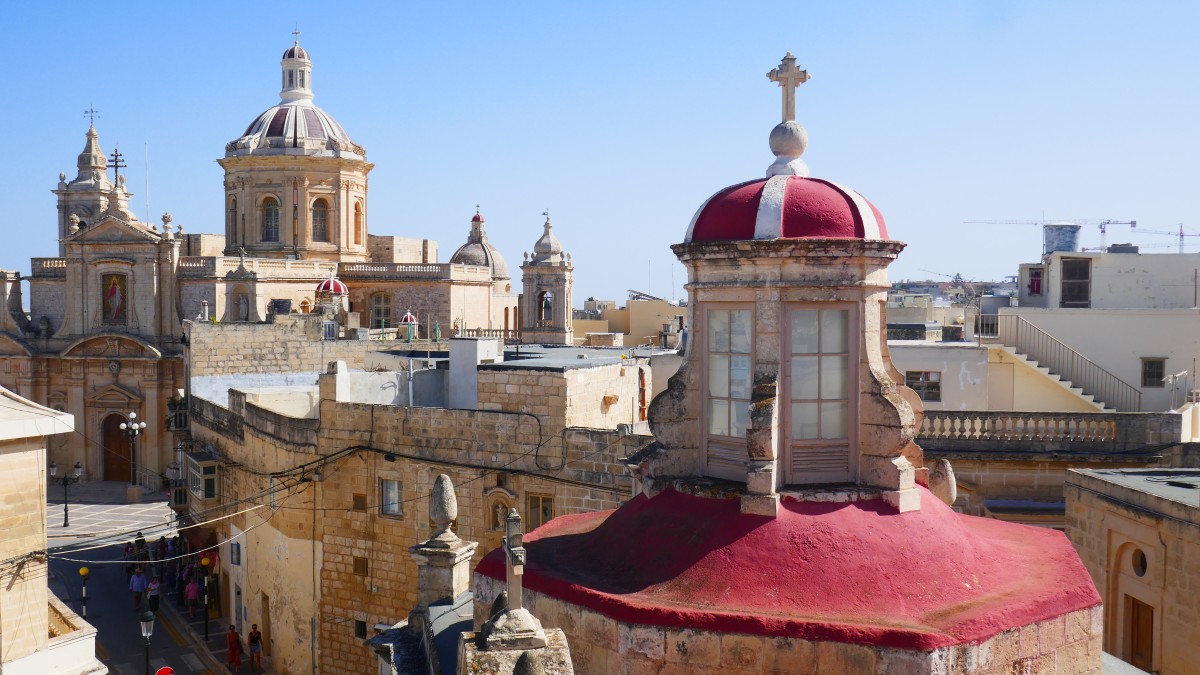 Zdjęcia: Rabat, Gozo, Widok na bazylikę Św. Jerzego, MALTA Zdjęcia: Rabat, Gozo, Widok na bazylikę Św. Jerzego, MALTA