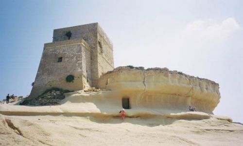 Zdjęcie MALTA / Wyspa Gozo / Zatoka Xlandii / piaskowy nasyp w  Xlandii