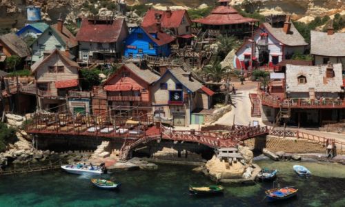 Zdjcie MALTA / Gozo, Mellieha / Zatoka Anchor / Popeye Village, marina