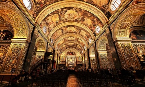 Zdjcie MALTA / Valletta / Konkatedra w. Jana Chrzciciela / Nawa gwna