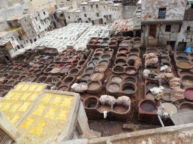 Zdjęcia: Fez, Garbarnia skór wielbłądzich, MAROKO Zdjęcia: Fez, Garbarnia skór wielbłądzich, MAROKO