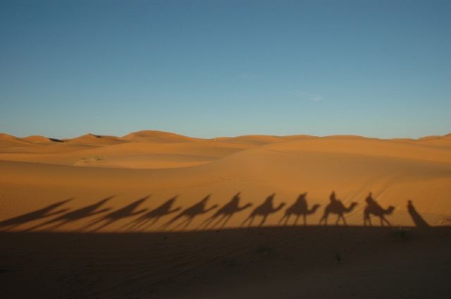 Zdjęcia: Erg Chebbi, szła przez pustynię.... , MAROKO Zdjęcia: Erg Chebbi, szła przez pustynię.... , MAROKO
