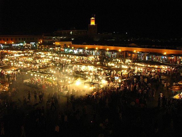 Zdjęcia: Marrakesz, Dżamaa el - Fna, wieczór, MAROKO Zdjęcia: Marrakesz, Dżamaa el - Fna, wieczór, MAROKO