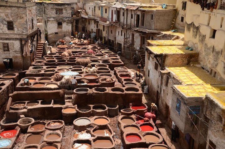 Zdjęcia: Fez, Fez, Farbiarnia w Fez, MAROKO Zdjęcia: Fez, Fez, Farbiarnia w Fez, MAROKO