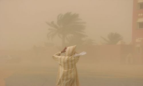 Zdjecie MAROKO / Tiznit / w drodze na desert / Burza piaskowa