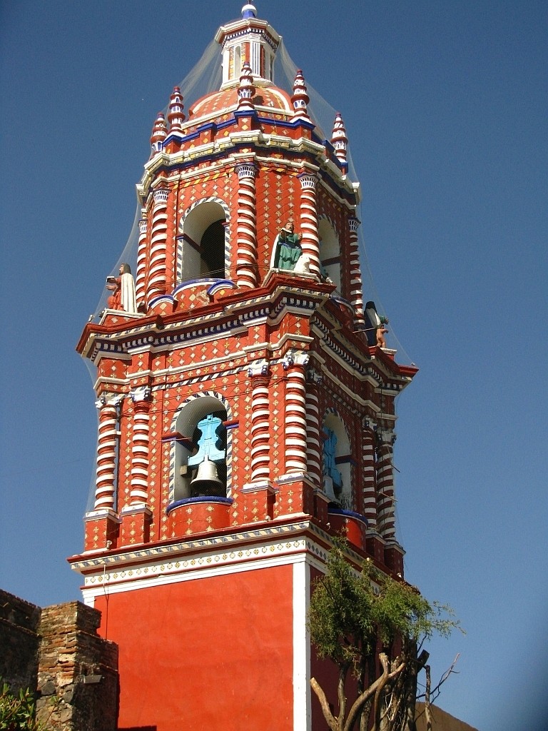 Zdjęcia: San Francisco Acatepec, stan Puebla, dzwonnica, MEKSYK Zdjęcia: San Francisco Acatepec, stan Puebla, dzwonnica, MEKSYK