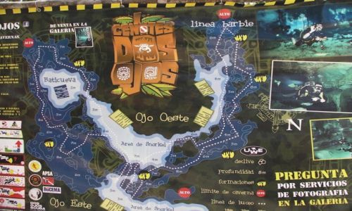Zdjecie MEKSYK / pwysep Jukatan / Tulum / tablica informacyjna Dos Ojos