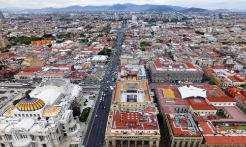 Zdjecie MEKSYK / Mexico City / wieowiec Torre Latinaamericana / panorama ogromnego miasta z 43 pitra