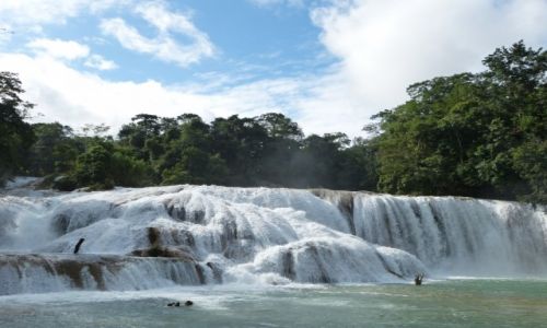 Zdjcie MEKSYK / Chiapas / Agua Azul / Wodospad Agua Azul