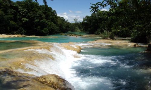 Zdjęcie MEKSYK / Chiapas / Aqua Azul / wodospady Aqua Azul