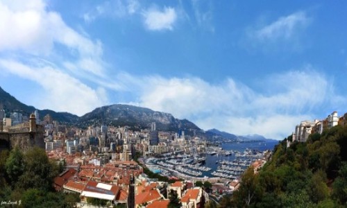 Zdjęcie MONAKO / Riwiera Francuska. / Monako. / Panorama z Monako na Monte Carlo.
