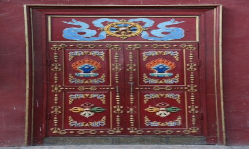 Zdjcie MONGOLIA / Uan Bator / Gandan / Drzwi