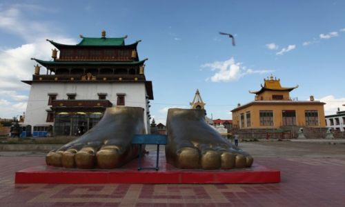 Zdjcie MONGOLIA / Uan Bator / Klasztor Gandan / Stopy Buddy