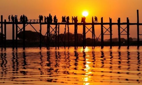 Zdjcie MYANMAR / - / Amarapura / Most tekowy