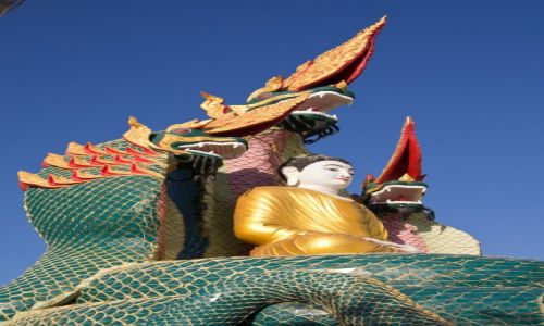 Zdjcie MYANMAR / Monywa District / Monywa / Budda w otoczeniu smokw