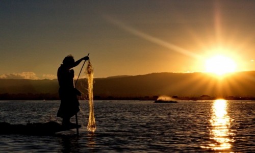 Zdjcie MYANMAR / Inle Lake / Inle Lake / Inle Lake / zachd soca