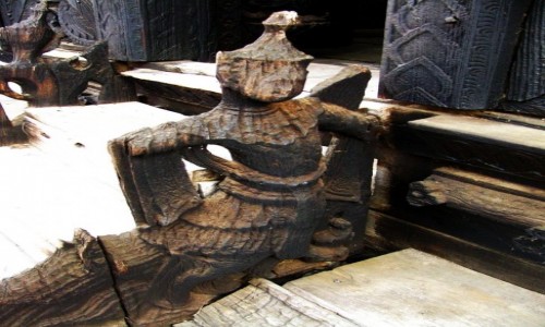 Zdjcie MYANMAR / okolice Mandalay / Inwa (Ava) / Bagaya Kyaung - detal