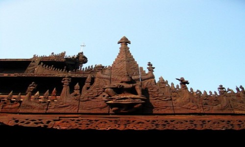 Zdjecie MYANMAR / Mandalay / Mandalay / Klasztor Shwe in Bin - detal