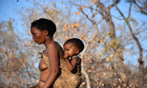 Zdjcie NAMIBIA / Pnocna Namibia / Wioska Buszmenw / Kalahari / By mam w buszu