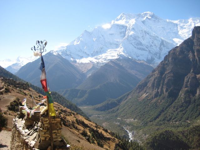 Zdjęcia: Himalaje, Himalaje, widok na Annapurnę z Ghyaru 3670 m, NEPAL Zdjęcia: Himalaje, Himalaje, widok na Annapurnę z Ghyaru 3670 m, NEPAL